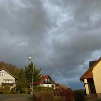 Regenbogen am Regenhimmel.Ilfeld.2021